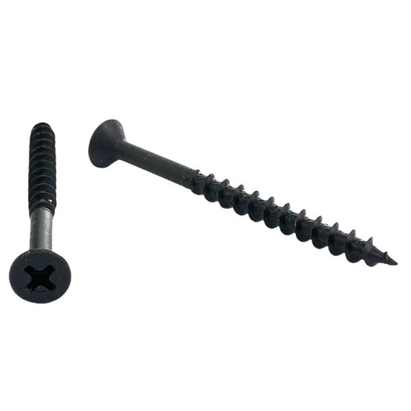 #8 | 3 1/8 Inch | Phillips Drive | Flat Head | Deep Thread | Sharp Point | Black Phosphate Finish