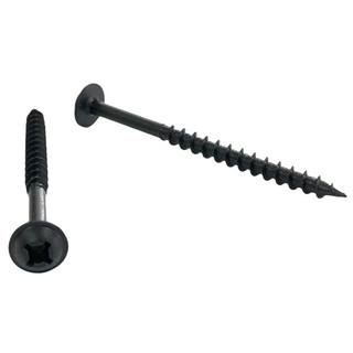 #8 | 2 1/4 Inch | Phillips Square Drive | Round Washer Head | Deep Thread | Sharp Point | Black Phosphate Finish