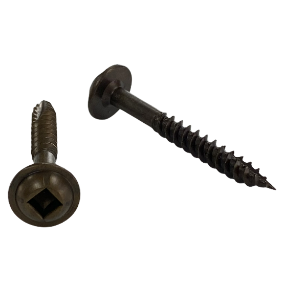 #7 x 1 1/4 inch cabinet screw - square drive, round washer head, fine thread, type 17 point, dry lube / plain finish