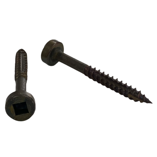 #7 x 1 1/2 inch cabinet screw - square drive, fillister head, deep thread, long type 17 point, dry lube / plain finish