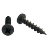#10 x 1/2 inch cabinet screw - phillips drive, pan head, deep thread, sharp point, black phosphate finish
