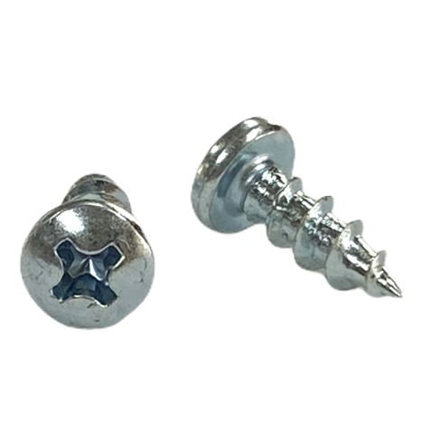 #6 x 7/16 inch cabinet screw - phillips drive, pan head, deep thread, sharp point, zinc finish