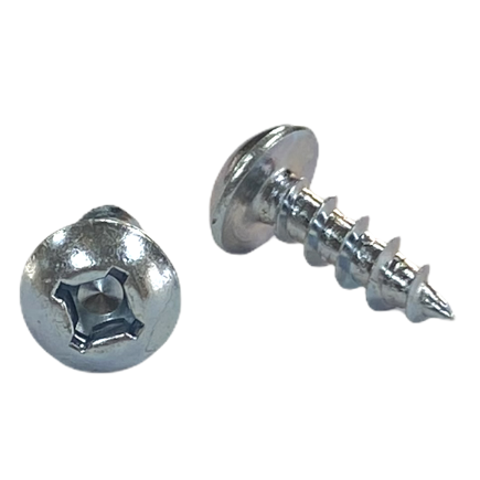 #6 x 3/4 inch cabinet screw - quadrex drive, truss head, deep thread, sharp point, zinc finish